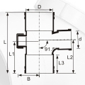 BS5255/4514 Drainage Upvc Reducing Tee Back Door Grey 