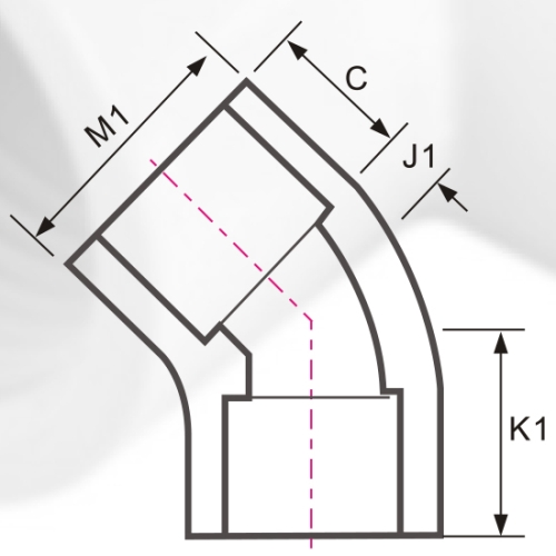 DIN PN16 Water Supply Cpvc Elbow45° Grey Color 