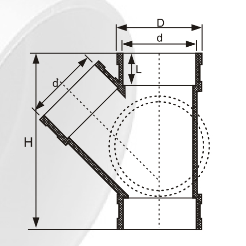Din Drainage Upvc Y-tee Side Door Grey Color 