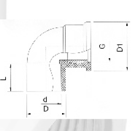 UPVC Pn10 DIN Reducing Female Elbow Water Supply 