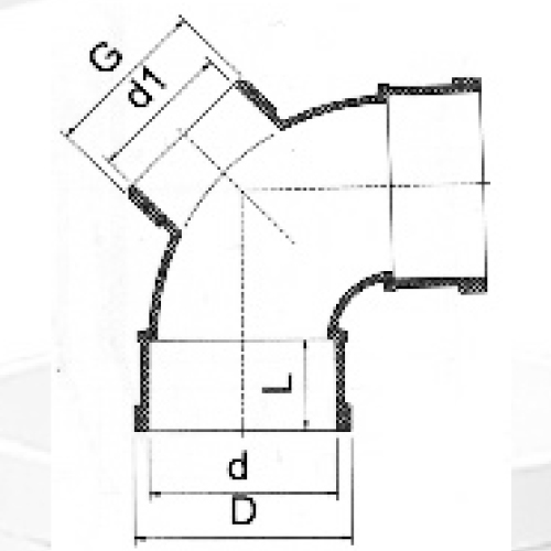 BS5255/4514 Drainage Upvc Elbow 90° Back Door Grey 