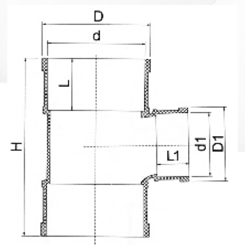 Din Drainage Upvc Reducing Tee Grey Color 