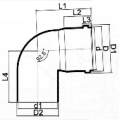 Din Drainage Upvc Elbow90° Rubber spigot Grey Color 
