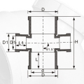 Bs5255/4514 Drainage Upvc Reducing Cross Grey Color 