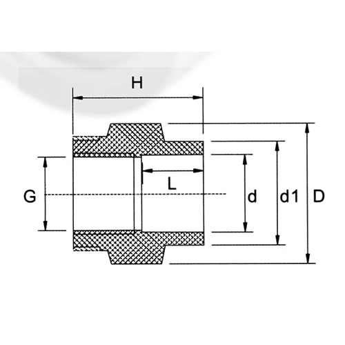 Water Supply Upvc Female Thread Adaptor Steel Ring 