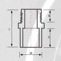 ASTM SCH80 CPVC Male Adaptor Dark Grey Color 