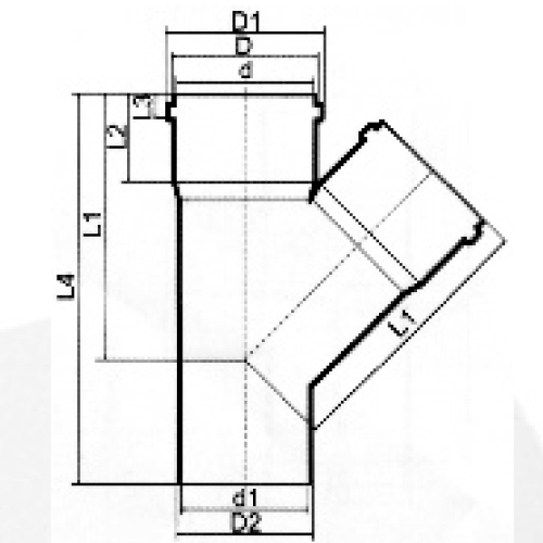 Din Drainage Upvc Y-tee Rubber spigot Grey Color 