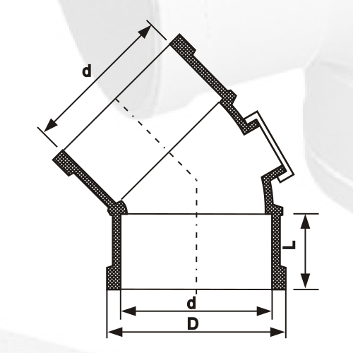 BS5255/4514 DRAINAGE UPVC Elbow45° With Back Door Grey 