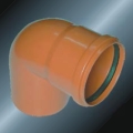 BS5255/4514 Drainage Upvc Elbow 90° Rubber spigot Grey 