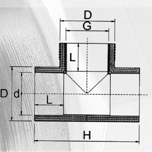 DinPn16 Water Supply Upvc Thread Tee Steel Ring 
