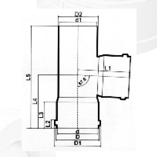 BS5255/4514 Drainage Upvc Tee Rubber spigot Grey 