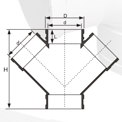 Bs5255/4514 Drainage Upvc Y-cross Grey Color 