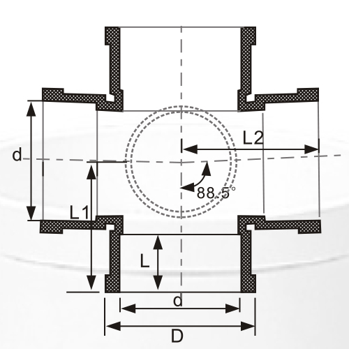 Din Drainage Upvc Cross Door Grey Color 