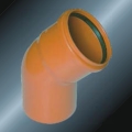 BS5255/4514 Drainage Upvc Elbow45° Rubber spigot Grey Color 