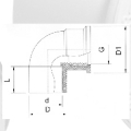 DinPn10 Water Supply Upvc Female Elbow 90°Brass White 