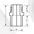 DIN PN16 Water Supply Cpvc Male Socket Grey 