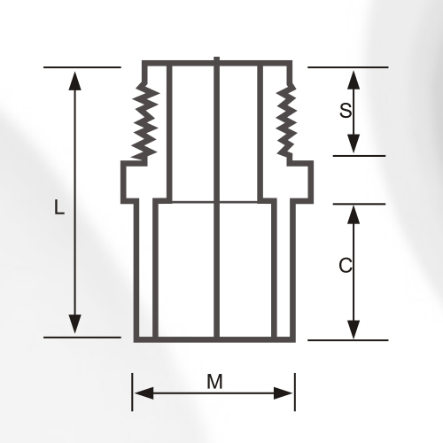 DIN PN16 Water Supply Cpvc Male Socket Grey 