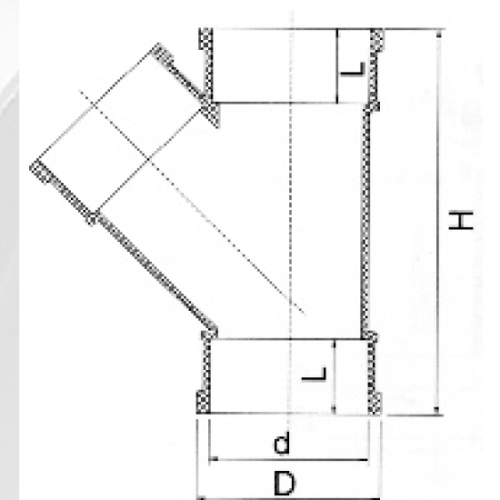 Din Drainage Upvc Y-tee Grey Color 