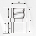 DIN PN16 Water Supply Upvc Female Socket Brass 