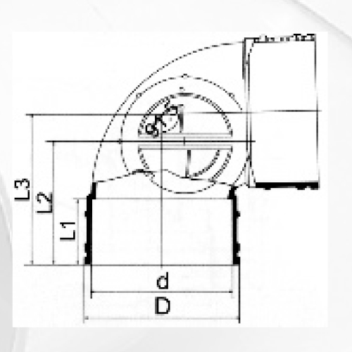 Din Drainage Upvc Elbow90° Side Door Grey Color 