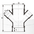 BS5255/4514 Drainage Upvc Reducing Y-cross Grey Color 