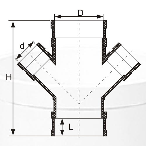 BS5255/4514 Drainage Upvc Reducing Y-cross Grey Color 