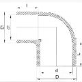 DIN PN10 Water Supply Upvc Reducing Elbow 90° 