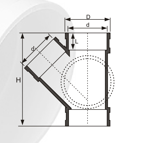 Bs5255/4514 Drainage Upvc Y-tee Side Door Grey Color 