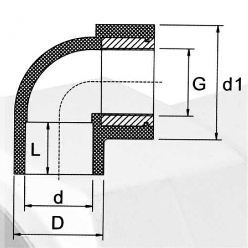 DINPN16 Water Supply Cpvc Female Thread Elbow 90° 