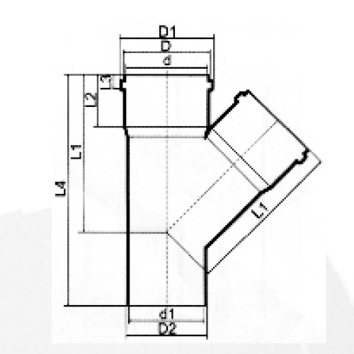 Bs5255/4514 Drainage Upvc Y-tee Rubber spigot Grey Color 