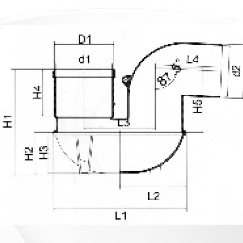 Din Drainage Upvc P-Trap Grey Color 