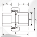 DIN PN16 Water Supply Upvc Union Grey Color 