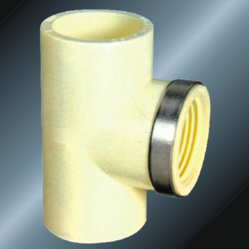 Water Supply Cpvc Female Thread Tee Steel Ring 
